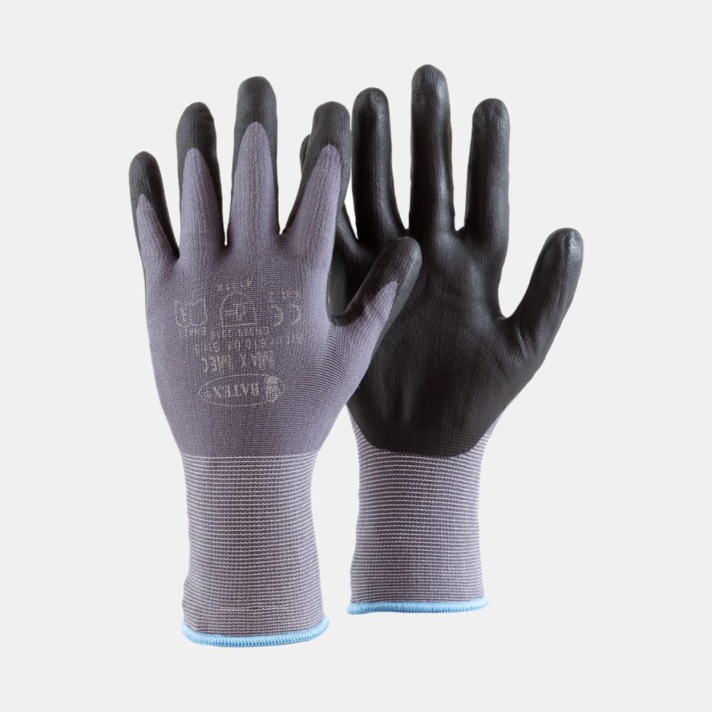 Mekanikerhanske Max Mec i grå nylon med sort nitrilbelegg, BATEX 610.10