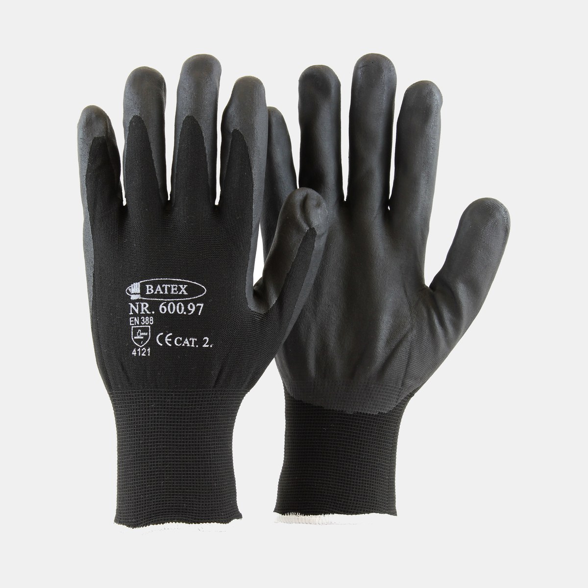 Vinterforet mekanikerhanske i sort nylon med nitrilbelegg, BATEX 600.97