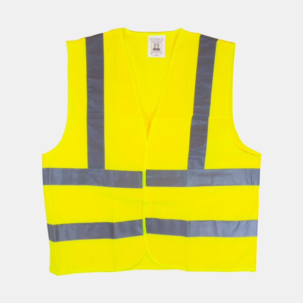 Gul refleksvest klasse 2 med refleksstriper, BATEX 770.10